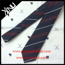 Navy Red Twill Stripe Tie Silk Wool Mixed Woven Mens Wool Neckties